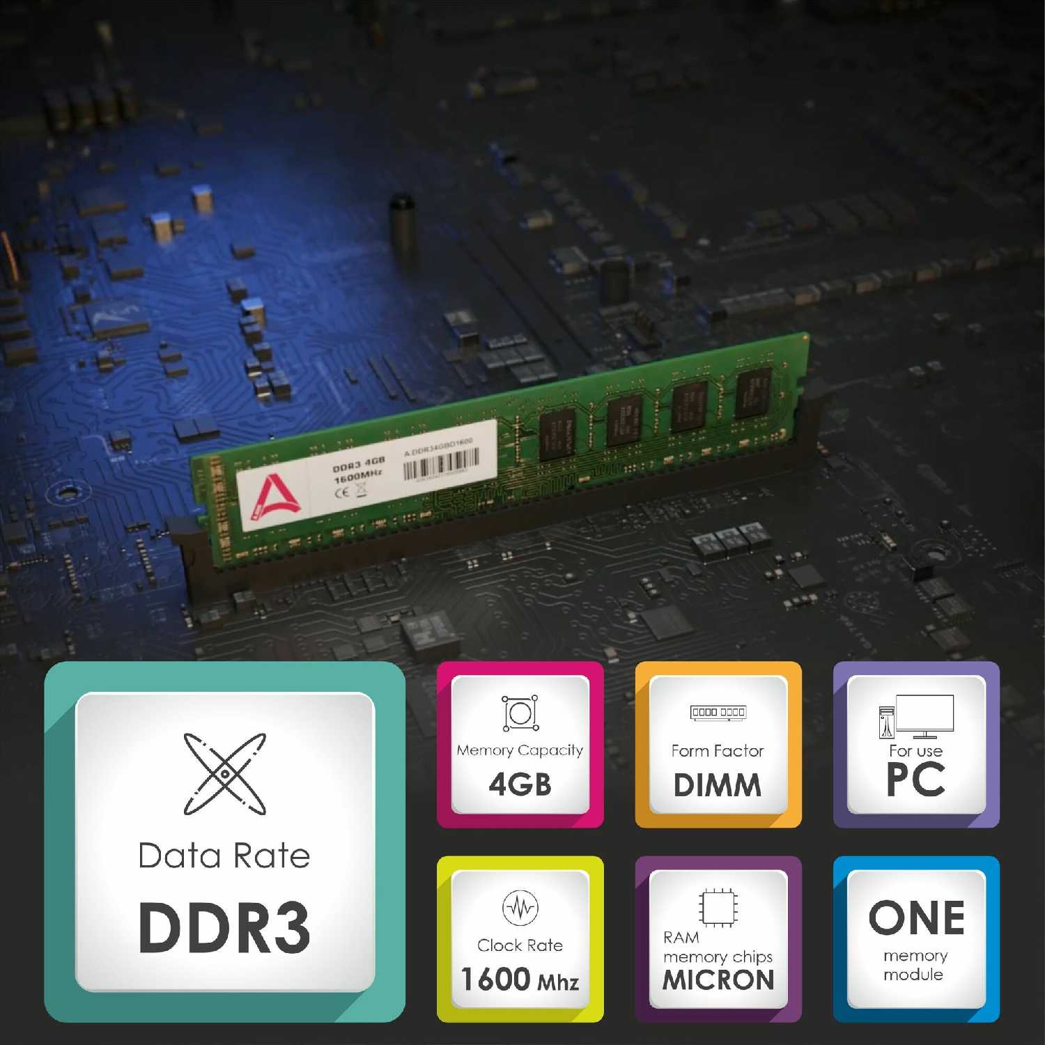 Модуль оперативной памяти DDR3 4GB 1600 МГц DIMM фотография 7