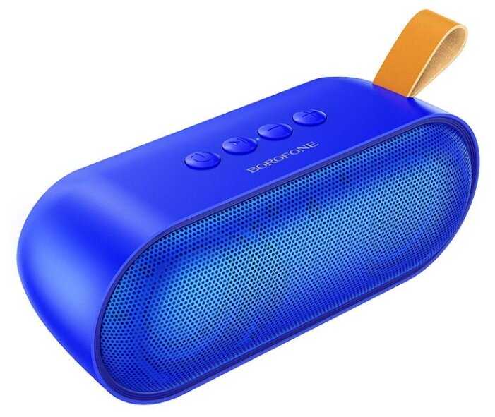 Колонка портативная Borofone, BR8, Broad sound, пластик, TF, USB, AUX, TWS, FM, цвет: синяя