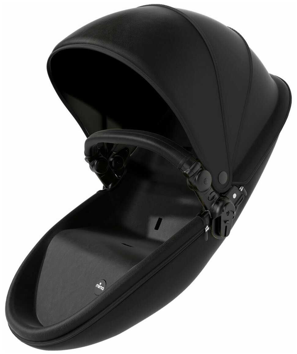 Коляска 2в1 Mima Xari Black на серебристом шасси с матрасиками Stone white фотография 5