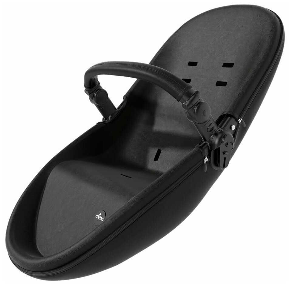 Коляска 2в1 Mima Xari Black на серебристом шасси с матрасиками Stone white фотография 6