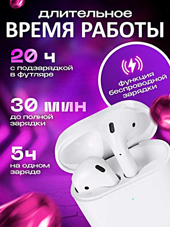 Беспроводные наушники A.Pods 2 PREMIUM Series, Сенсорные Bluetooth наушники для смартфона, Зарядный кейс, Белый фотография 1