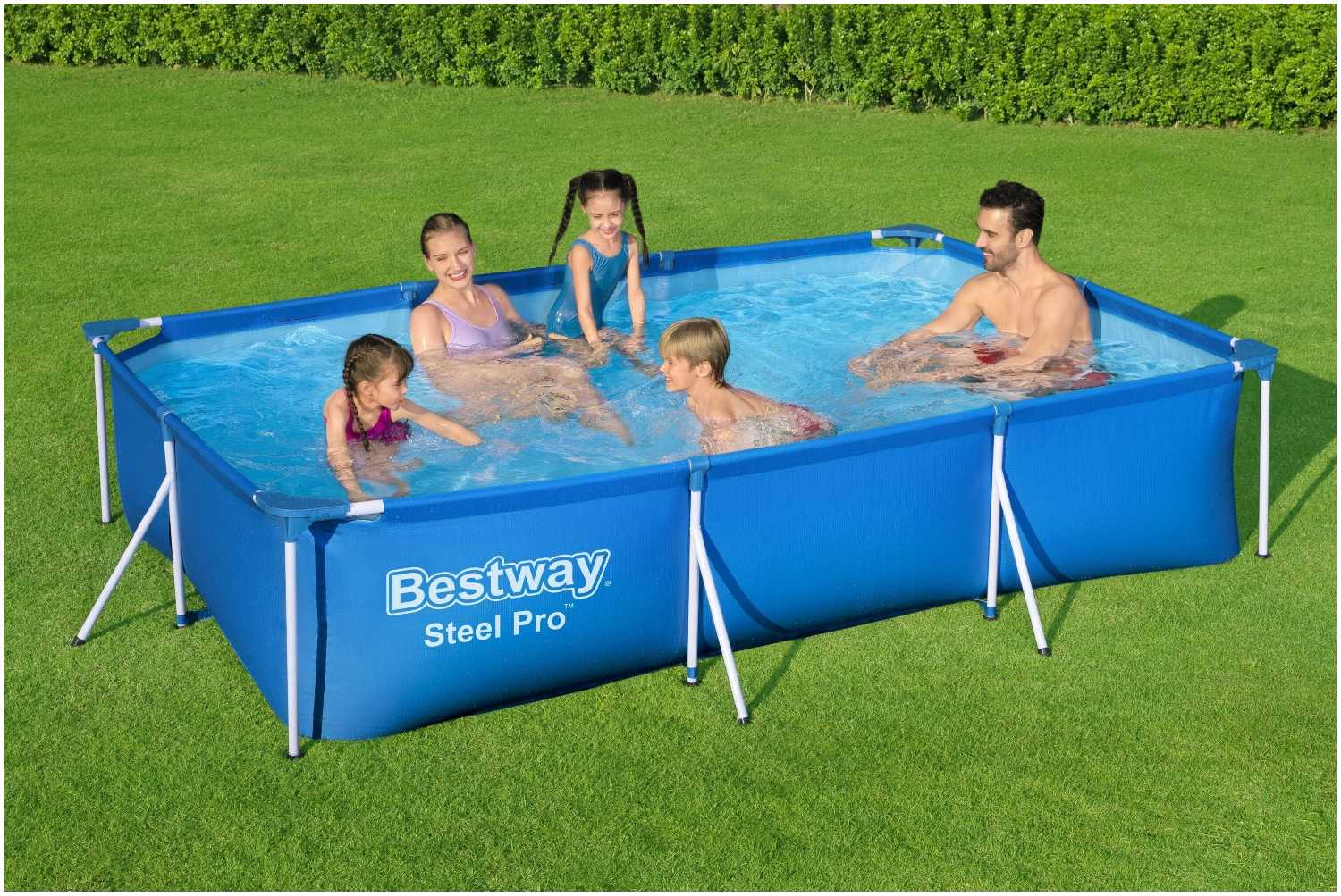 Бассейн прямоугольный на стойках Bestway 56411 (ф-тр 58381, к-дж 58093) р300х201х66см, 3300л фотография 2