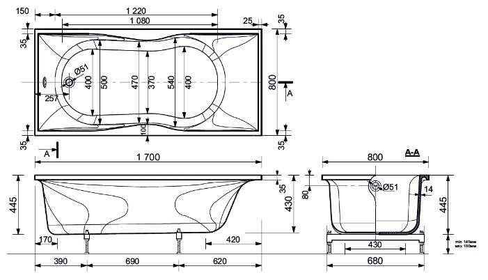 Ванна Эстет Бета в цвете Ral иск. камень фотография 2