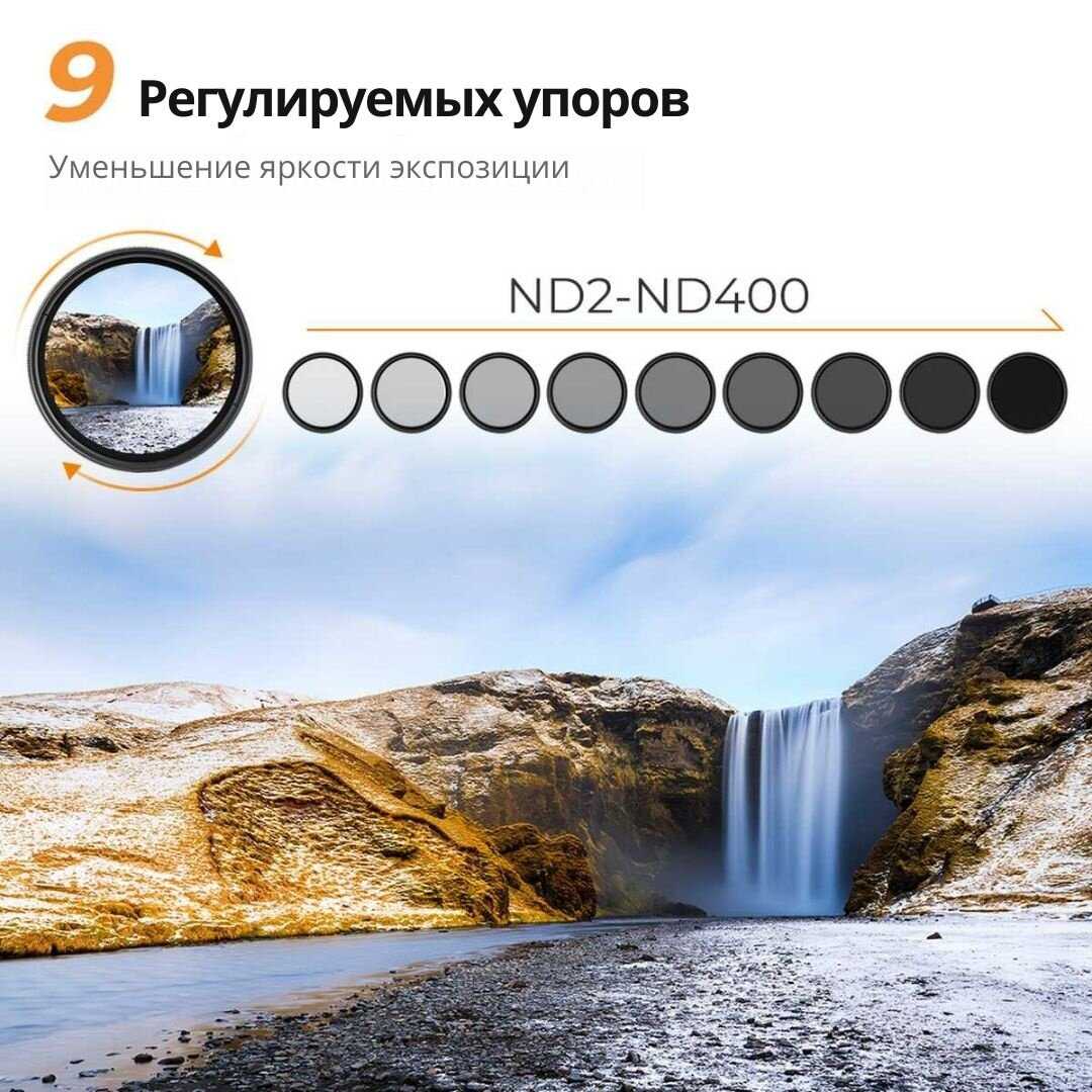 Светофильтр K&F Concept Slim Blue Coated ND2-400 (40.5мм) фотография 8