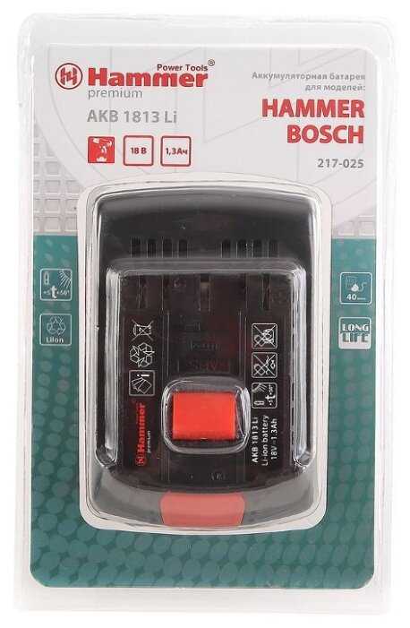 Аккумуляторный блок Hammer AKB1813Li 18 В 1.3 А·ч фотография 2