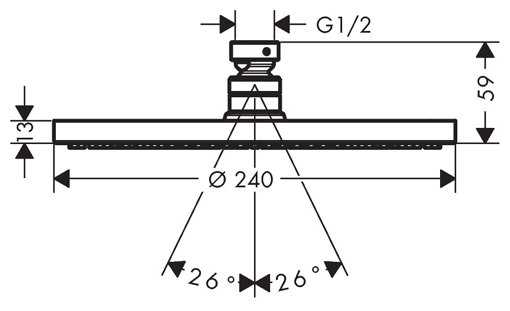 Лейка верхнего душа hansgrohe Raindance S 27623000, хром фотография 1