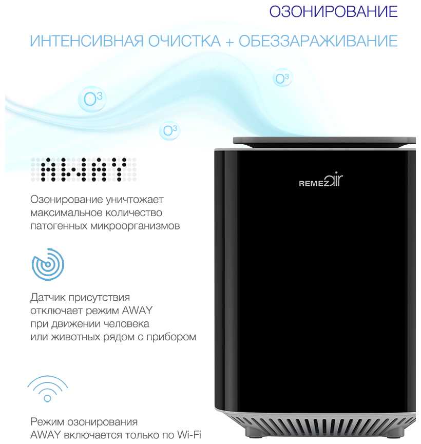 Очиститель + обеззараживатель + озонатор воздуха REMEZair RMA-107-02 фотография 8