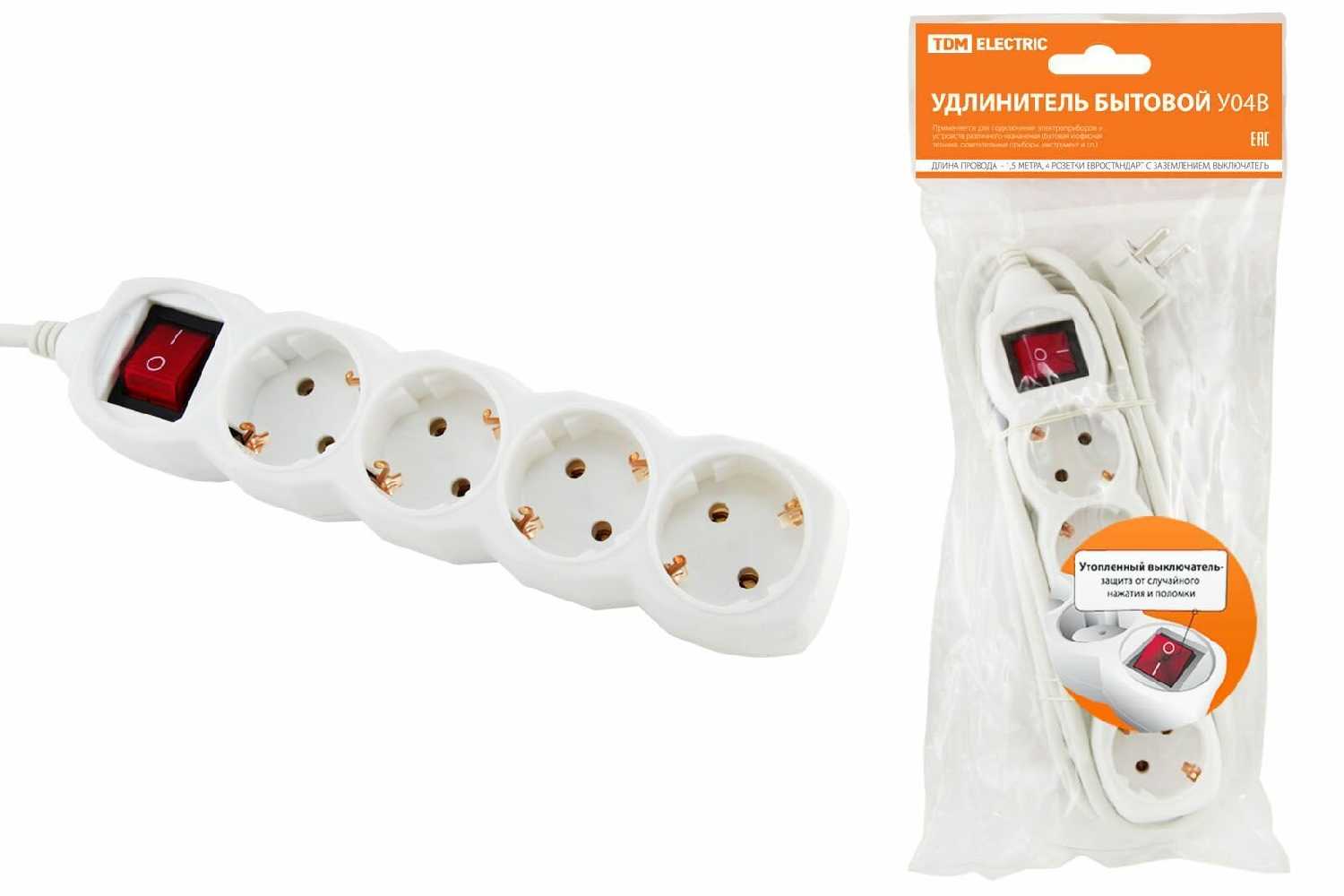Удлинитель TDM ELECTRIC У04В [с/з, 16A / 3500 Вт] [SQ1303-0110] фотография 5