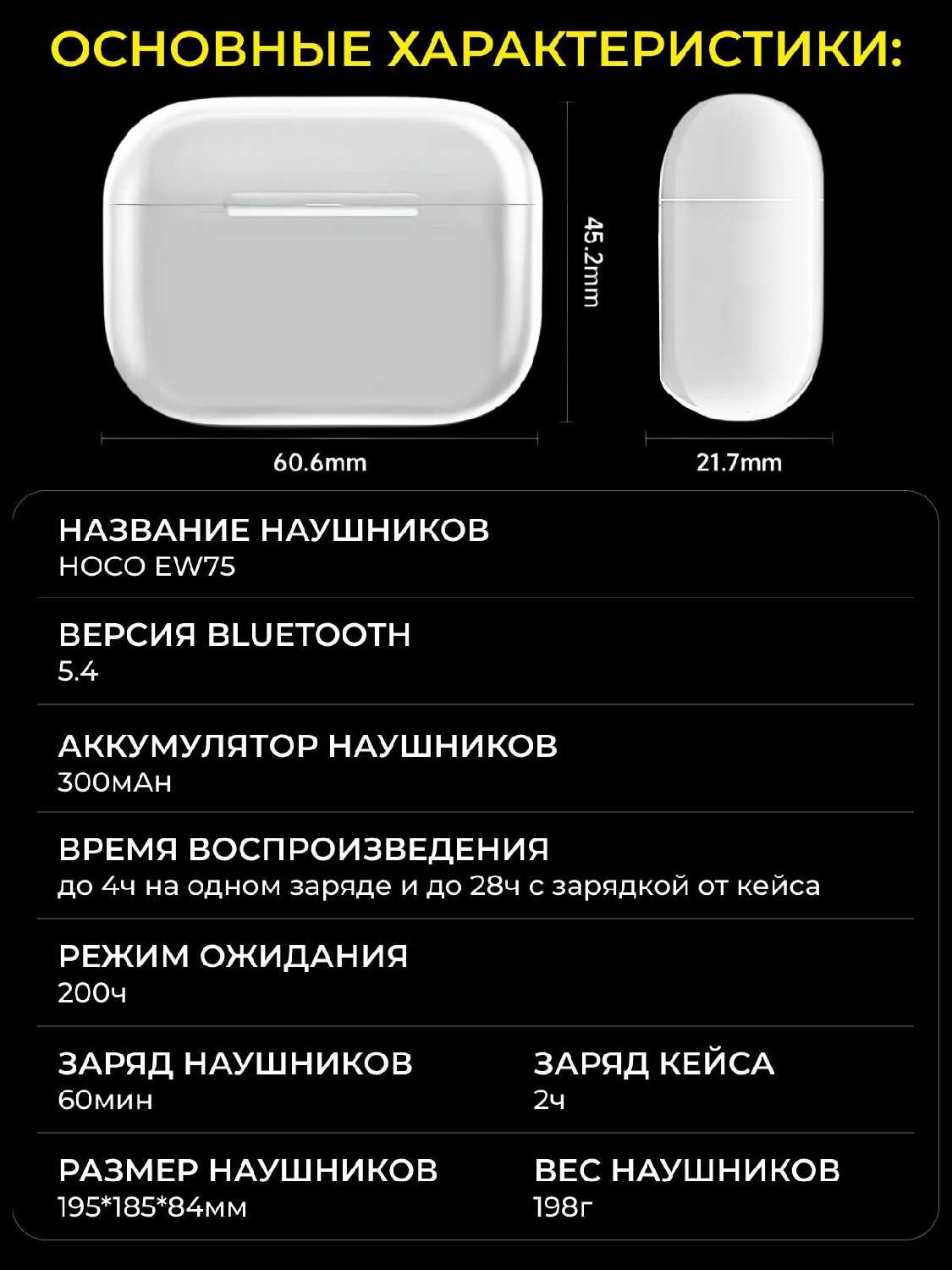 Беспроводные наушники Hoco EW75 фотография 5