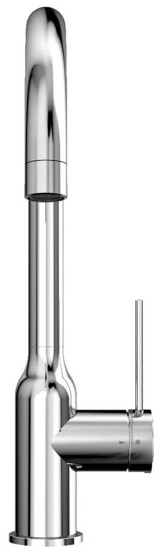 Смеситель для кухни (мойки) Elghansa 56B2013 однорычажный с поворотным изливом, нержавеющая сталь, хром фотография 2