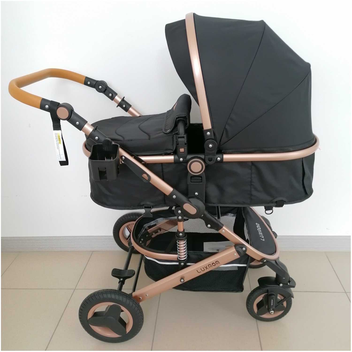 Детская Коляска 3в1 LUXMOM 530W, коляска для новорожденных, цвет черный, коляска-трансформер фотография 1