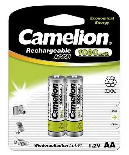 Аккумулятор перезаряжаемый Camelion R6 AA BL2 NI-CD 1000mAh 2 шт
