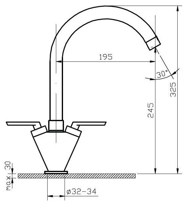 Смеситель для кухни (мойки) Argo Montana 022-N, вентильный фотография 1
