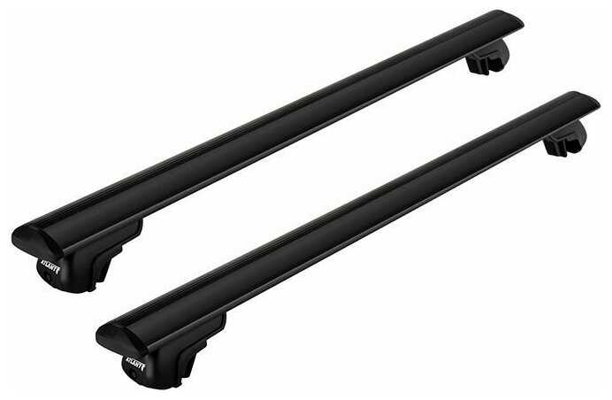 Багажник на крышу Atlant, 6031+8810, черные крыловидные дуги 1,26м на Киа Рио Х 2020-2022, арт:2145144