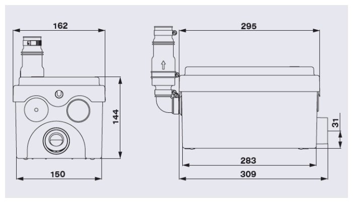 Канализационная установка SFA SANIDOUCHE Flat (250 Вт) фотография 3