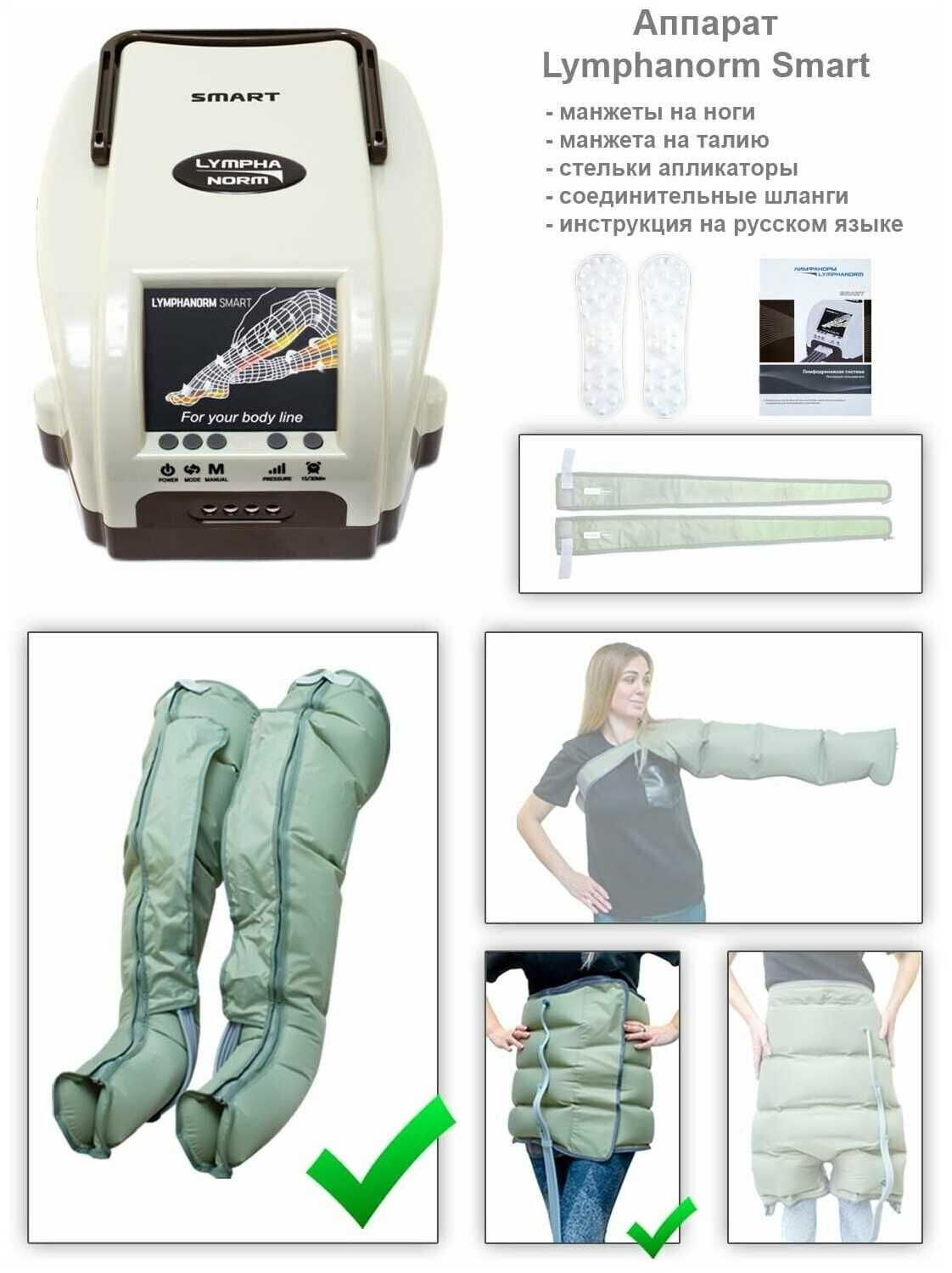 SMART LymphaNorm (2 манжеты для ног XL + 1 манжета-шорты)