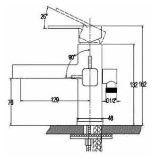Смеситель для раковины (умывальника) KAISER Sharp 64088, рычажный фотография 3