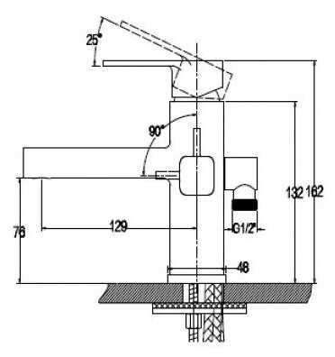 Смеситель для раковины (умывальника) KAISER Sharp 64088, рычажный фотография 4