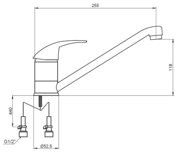 Смеситель для кухни (мойки) KAISER Magistro 14133 chrome, рычажный фотография 1