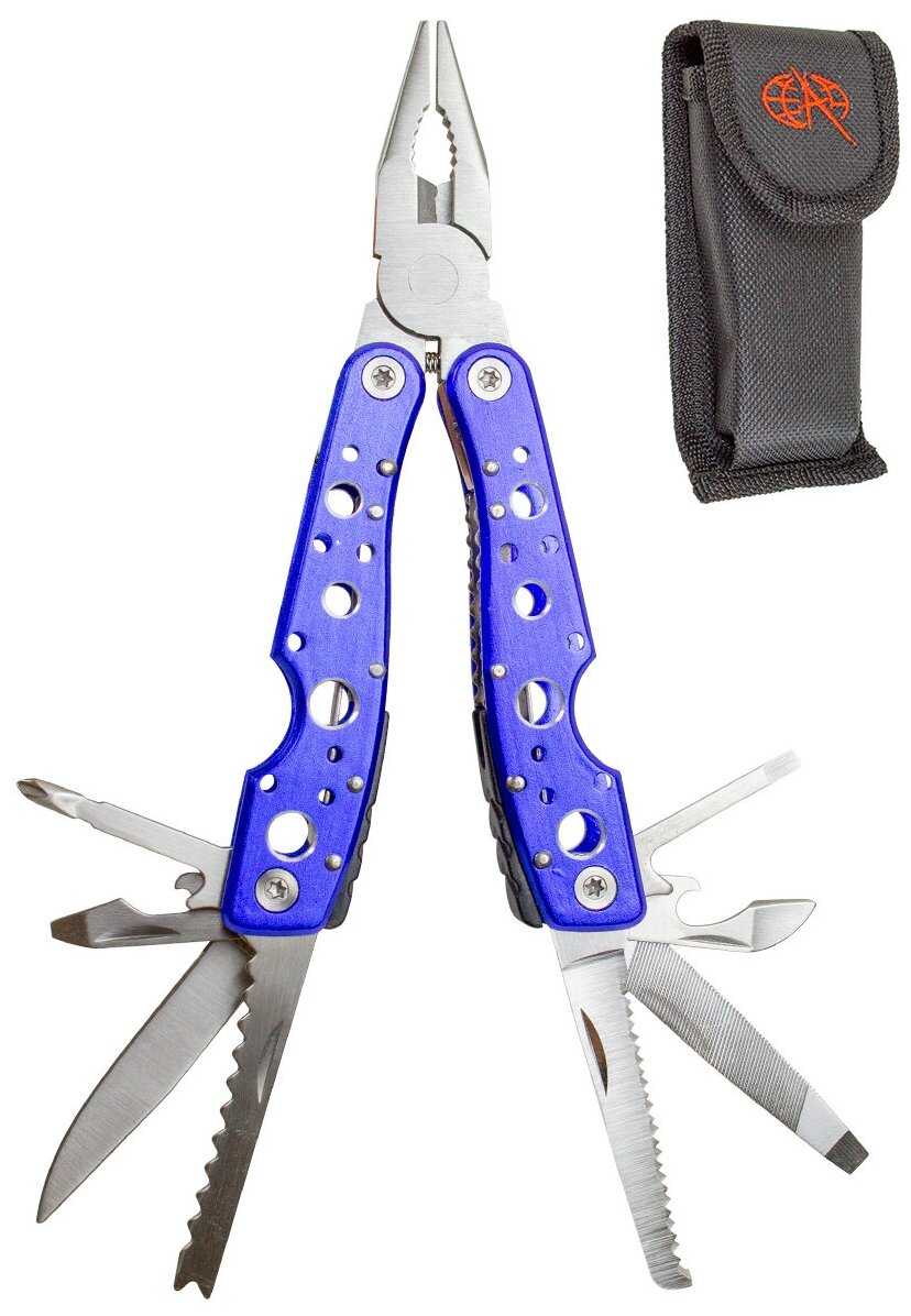 Мультитул Pirat MT1034, 9 инструментов, чехол в комплекте