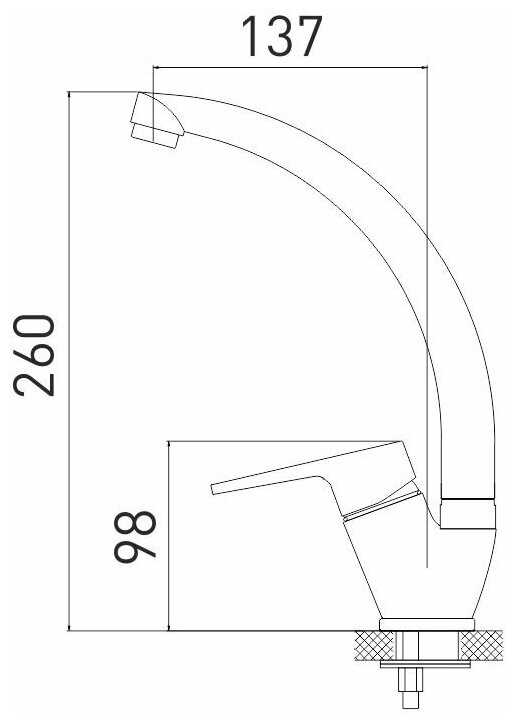 Смеситель для кухни (мойки) GROSS AQUA Delta 3205268С-A02, рычажный фотография 1
