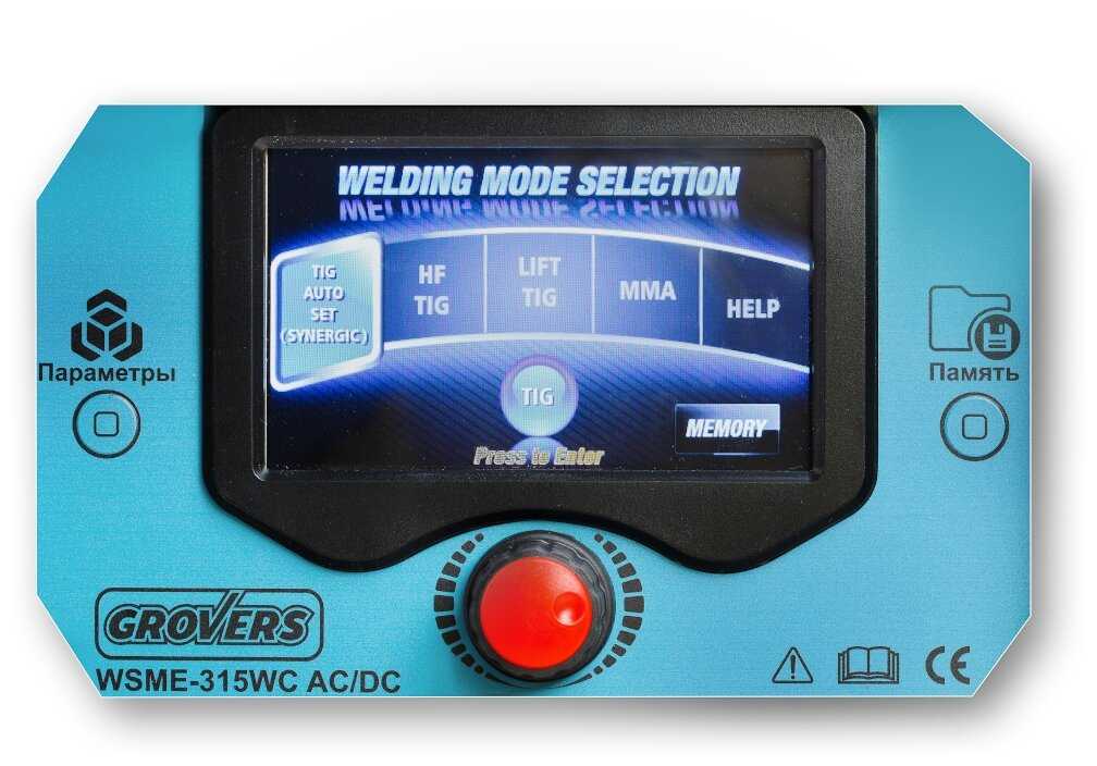 Сварочный аппарат инверторного типа Grovers WSME-315 WC AC/DC Pulse (LCD), TIG, MMA фотография 1