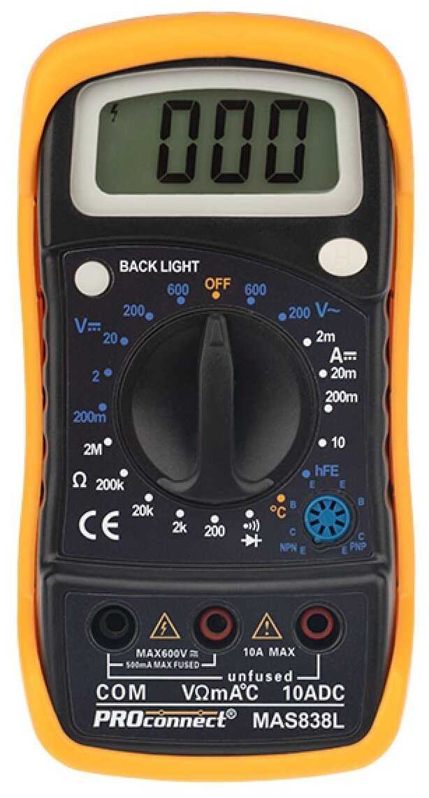 Мультиметр цифровой PROconnect MAS838L (DT858L)