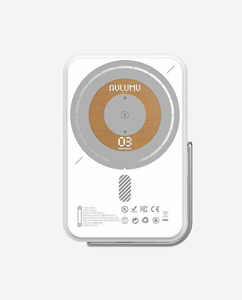 Внешний магнитный аккумулятор с подставкой Aulumu M03 MagSafe Battery Pack (3500 мАч) фотография 19