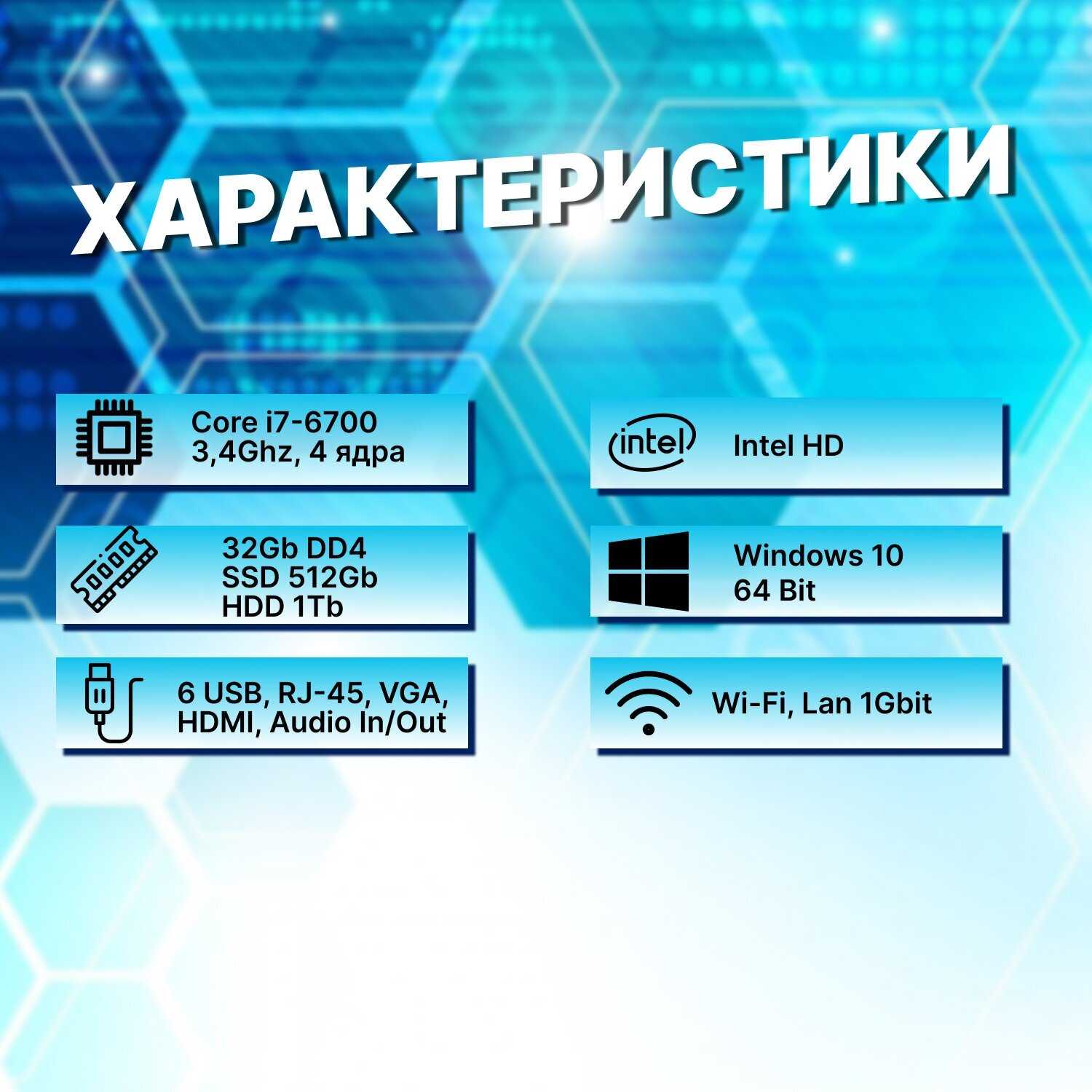 Системный блок Intel Core I7-6700 (3.4ГГц) фотография 1
