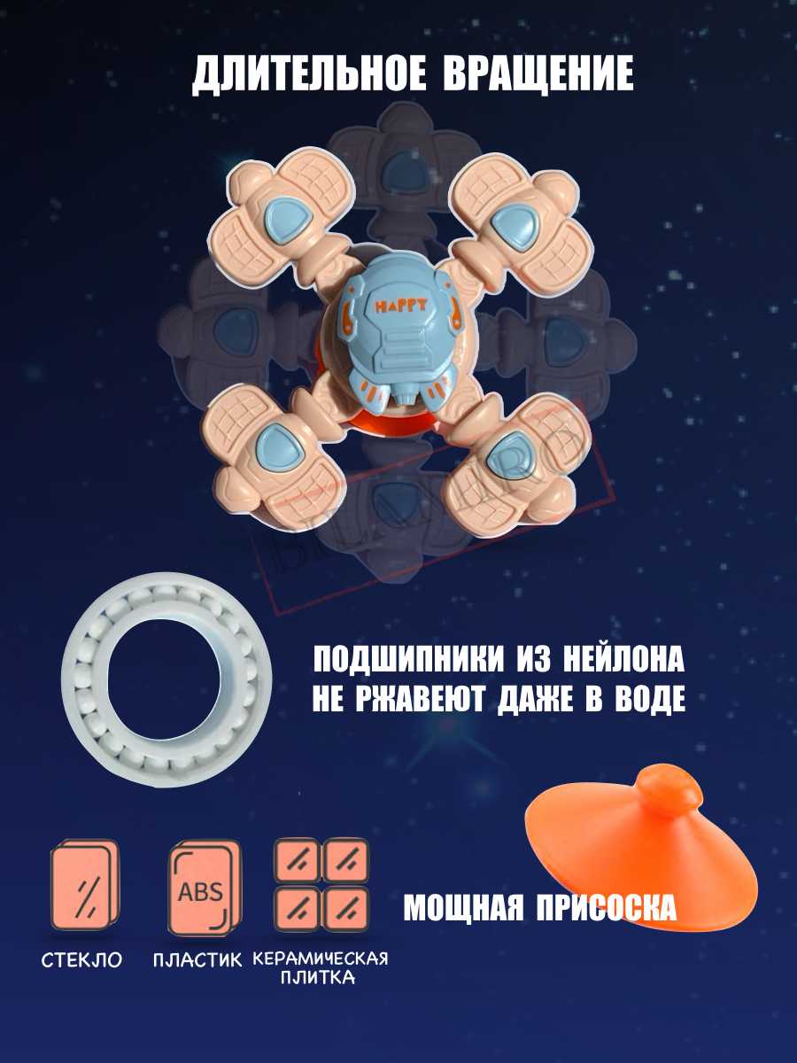 Игрушки Рандомный набор Спиннер на присоске (бабочка, божья коровка, пчелка) фотография 3