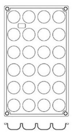 Форма для кондитерских изделий Полусфера 3.4х1.6 см силикон, Paderno 4140956