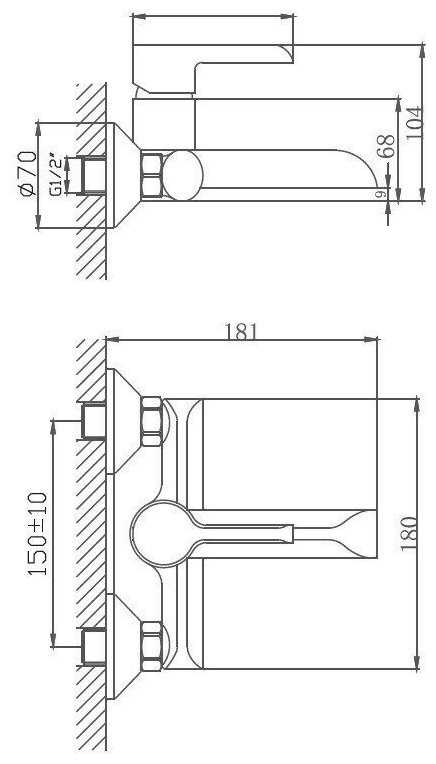 Смеситель для ванны Haiba HB60805-8 с коротким изливом, белый/хром фотография 1