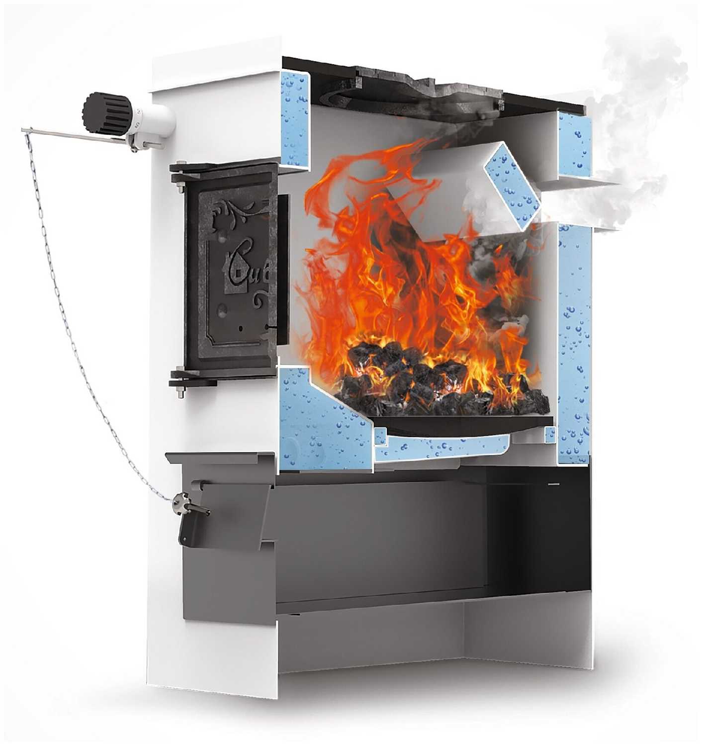 Котёл напольный твердотопливный Сибирь КВО 20 (универсальный) фотография 2