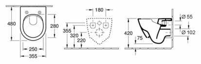 Чаша унитаза подвесная Villeroy & Boch Subway 2.0 5606R0R1 с горизонтальным выпуском фотография 2