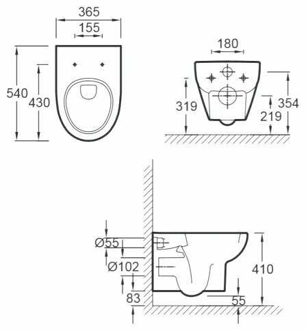 Чаша унитаза подвесная Jacob Delafon Odeon Up E4764-00 с горизонтальным выпуском фотография 1
