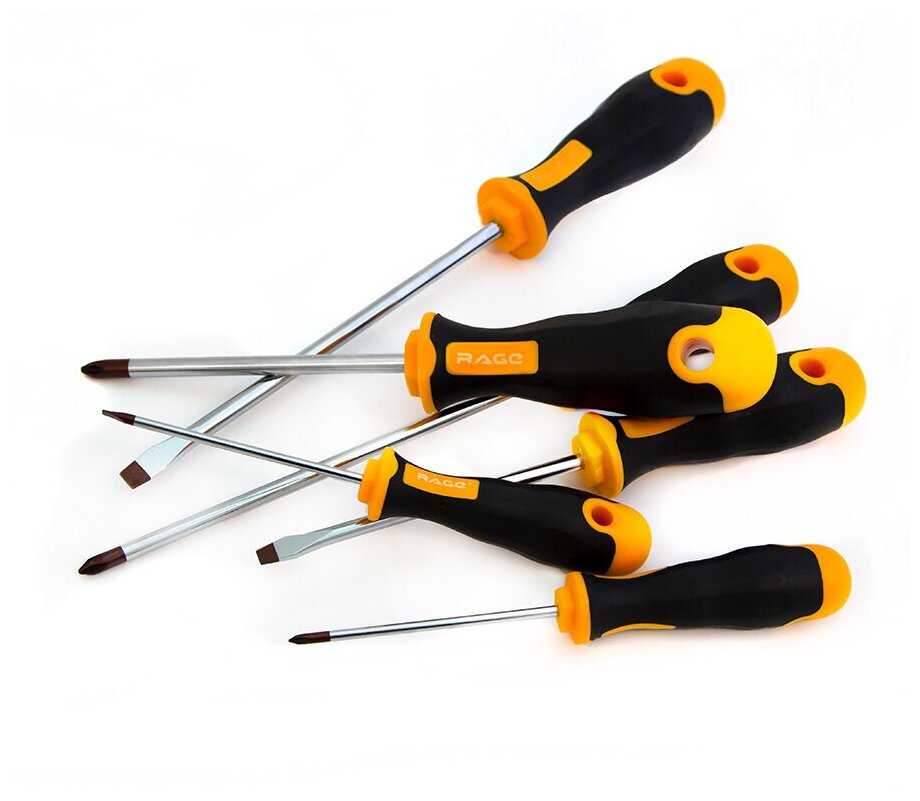 Набор отверток с магнитным наконечником из легированной стали S2 6 шт RAGE by VIRA фотография 5