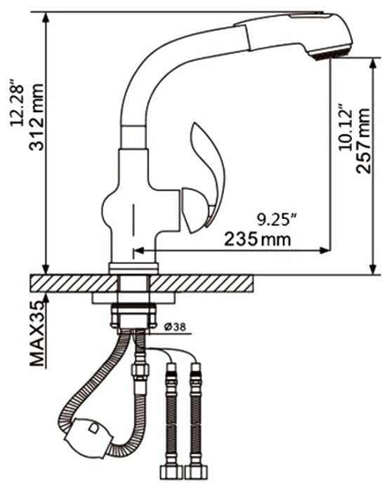 Смеситель для кухни (мойки) Gappo G1052-2, рычажный фотография 1