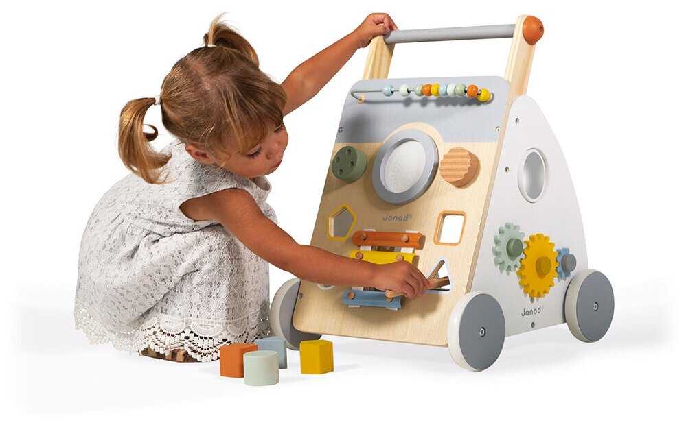 Тележка-каталка развивающая с комплектом игр Janod, серия Sweet cocoon J04410 фотография 2