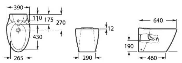 Биде подвесное Roca Veranda 357440000 (с сиденьем) с вертикальным выпуском фотография 1
