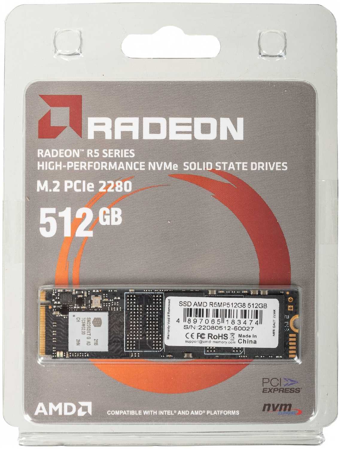 Твердотельный накопитель AMD Radeon M.2 R5MP512G8 фотография 4