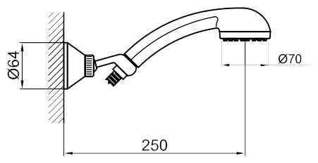 Ручной душ Webert Sax AC0389.015, хром фотография 1
