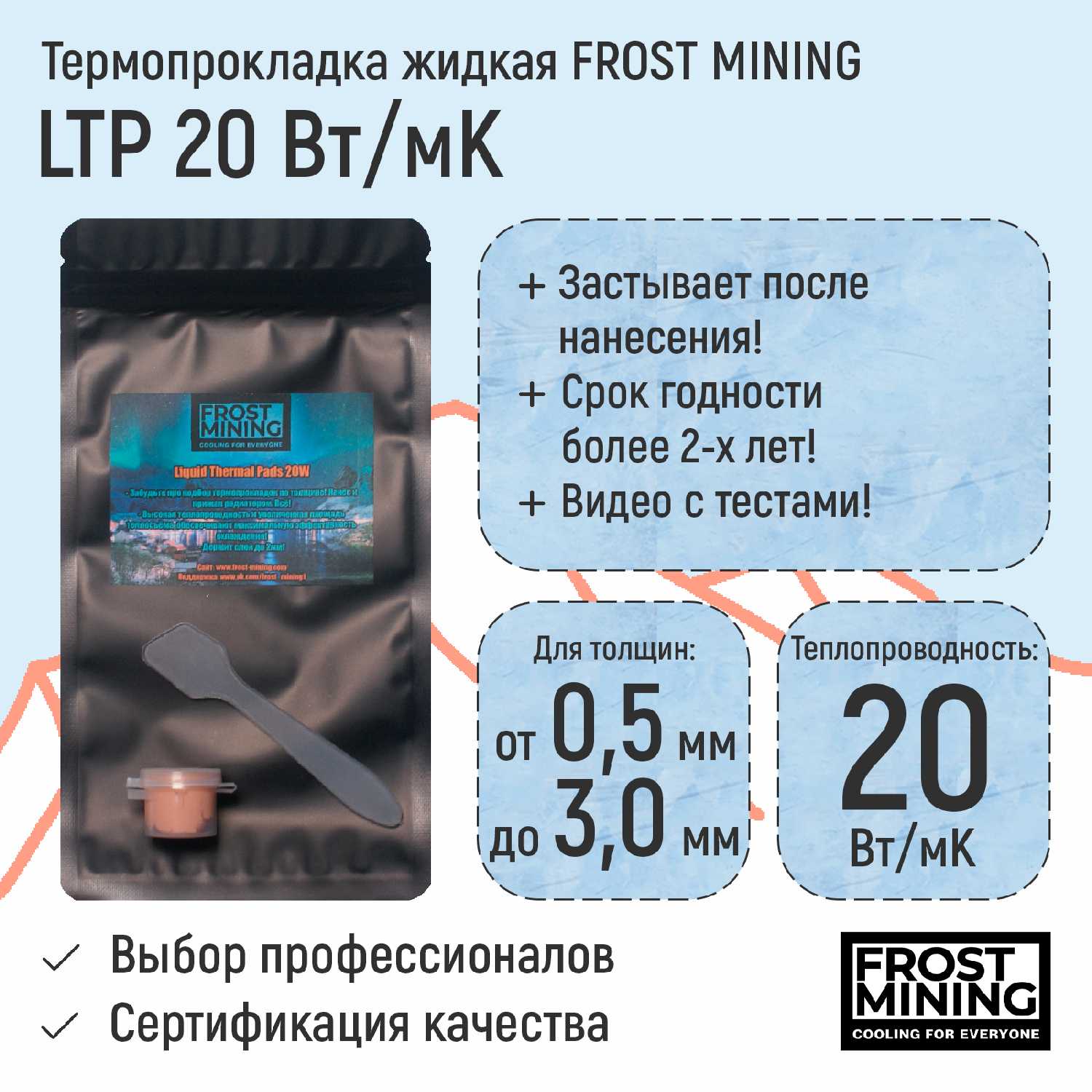 Термопрокладка FrostMining Liquid Thermal Pads (75г) фотография 4
