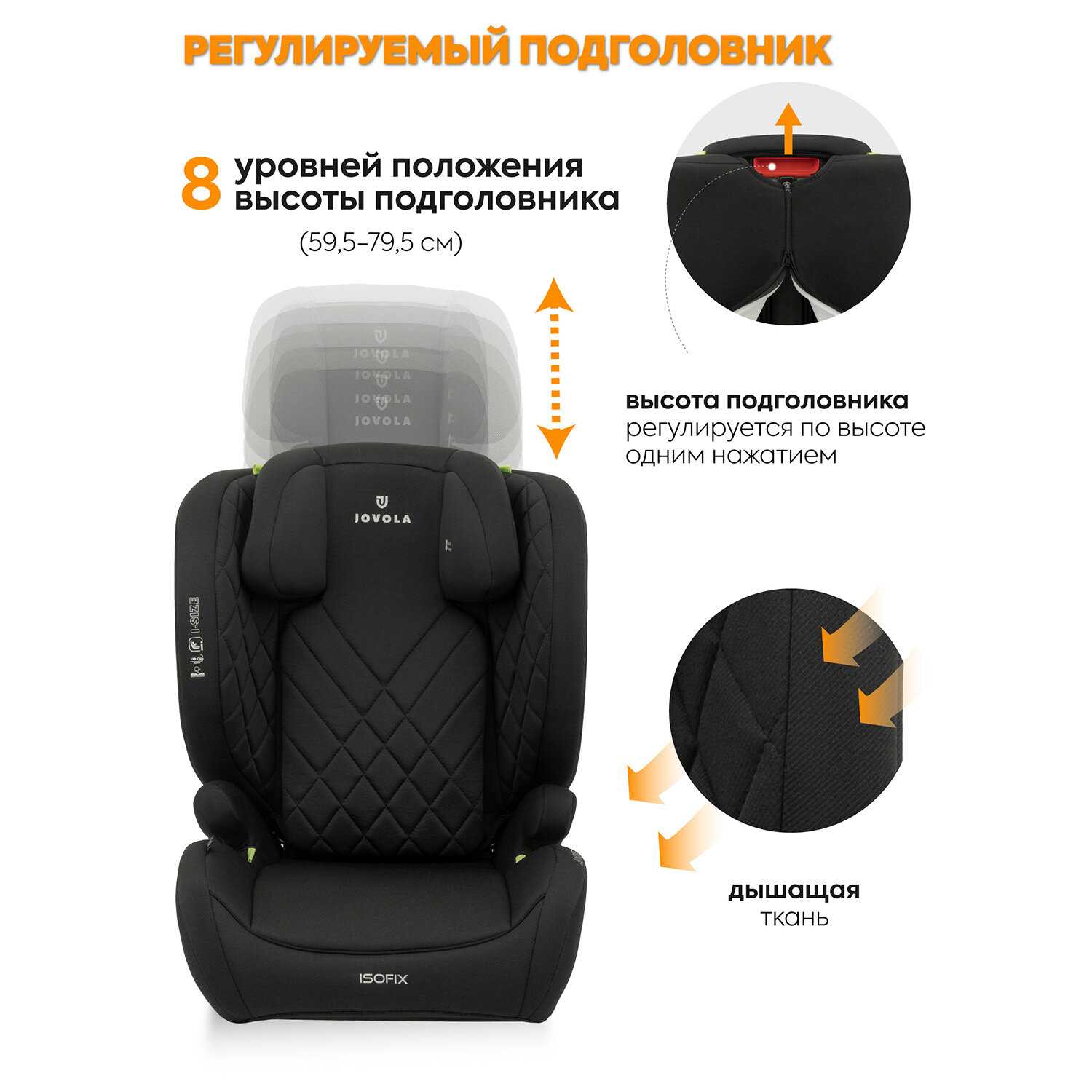 Автокресло бустер Jovola Atour I-Size Isofix фотография 6