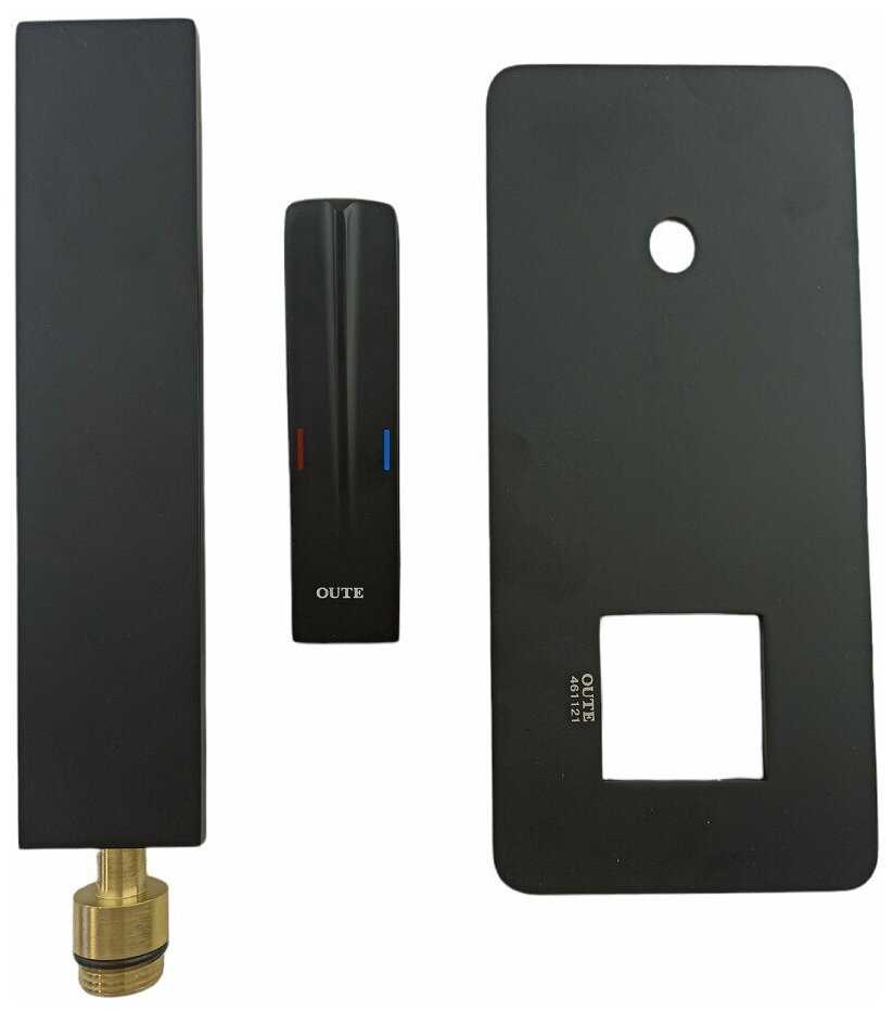 Смеситель встраиваемый для раковины/скрытый монтаж OUTE выполнен из латуни цвет черный матовый фотография 1