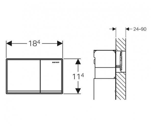 Кнопка смыва Geberit Omega 60 (115.081.SI.1) фотография 1