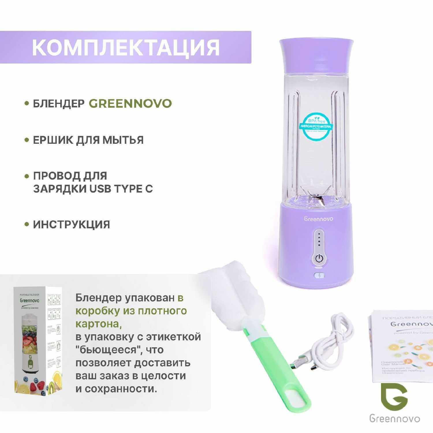 Блендер GREENNOVO Портативный беспроводной блендер фотография 12