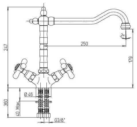 Смеситель для душа Paini Monaco 08CR570BLMKM, рычажный фотография 1