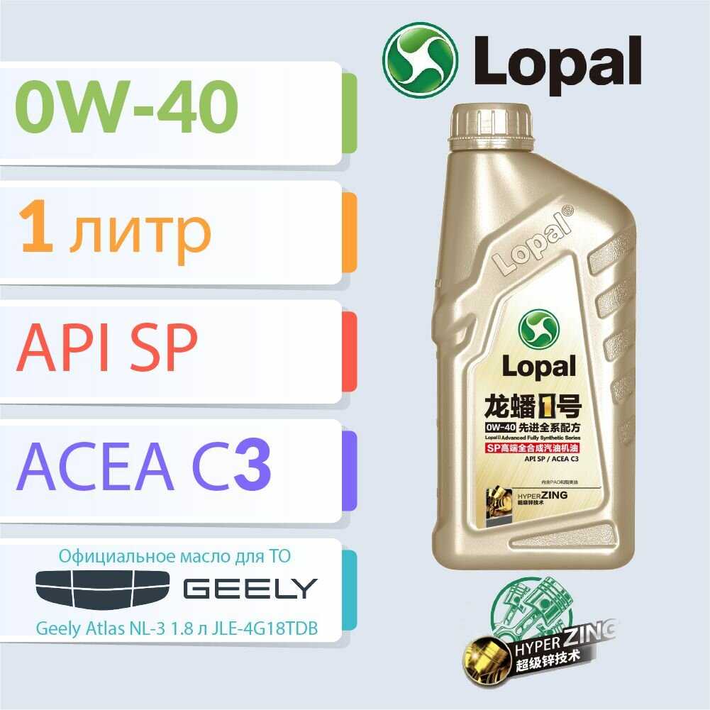 Моторное масло Lopal Advanced Fully Synthetic Series SP (0W-40) фотография 12