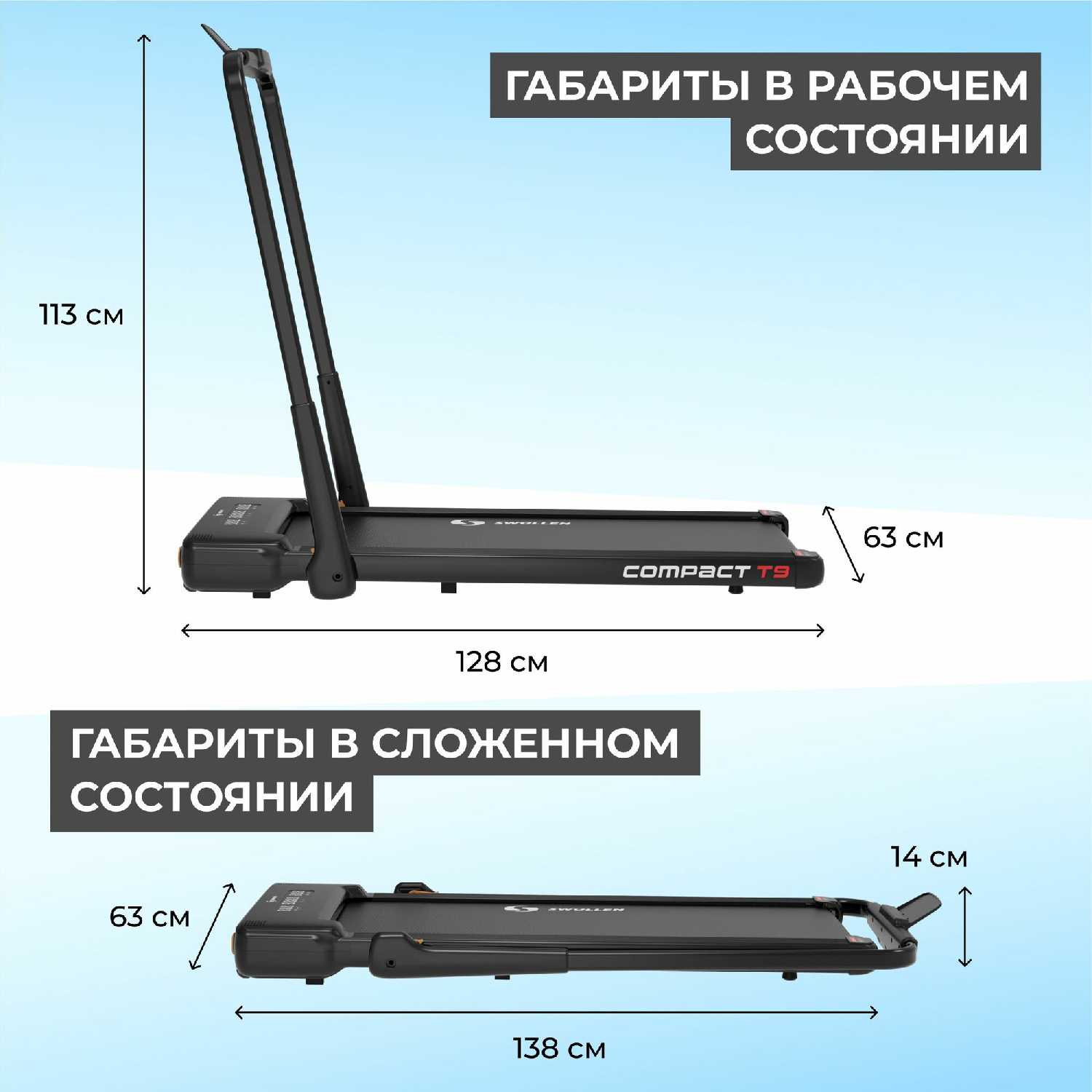 Беговая дорожка SWOLLEN Compact T3 фотография 8