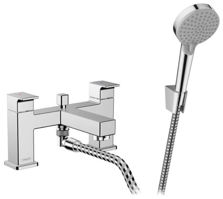 Смеситель на борт ванны с гарнитуром, Hansgrohe Vernis Shape 71462000